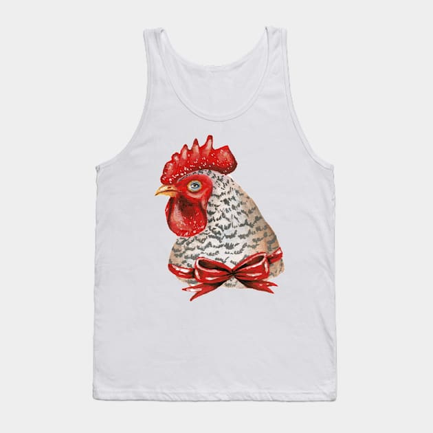 Rooster with a Red Bow Tank Top by KayleighRadcliffe